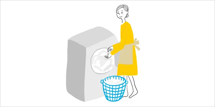 洗濯をしている女性のイラスト
