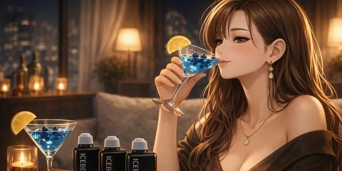 カクテルを味わう女性