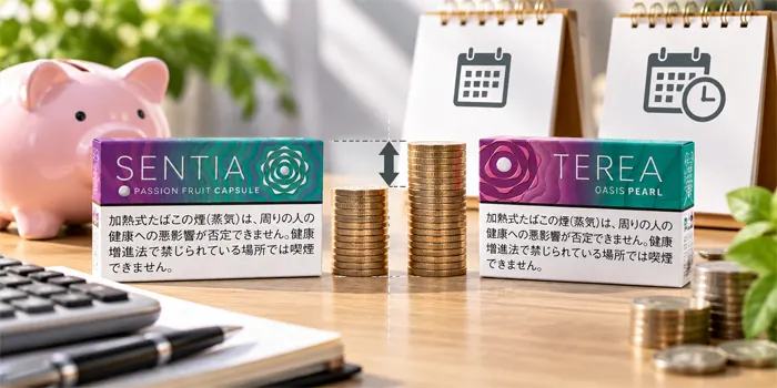 センティア・パッションフルーツ・カプセルとテリア・オアシス・パールの価格比較